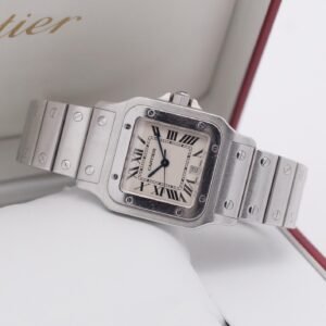 Cartier Santos Galbee 1564 Full Set 10/2010 Stahl Weiß Automatik