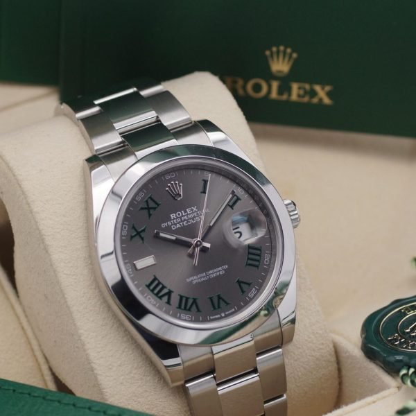 2386D. Rolex Datejust 41 Wimbledon Oyster 126300 Box & Papiere 09-2021 (1)