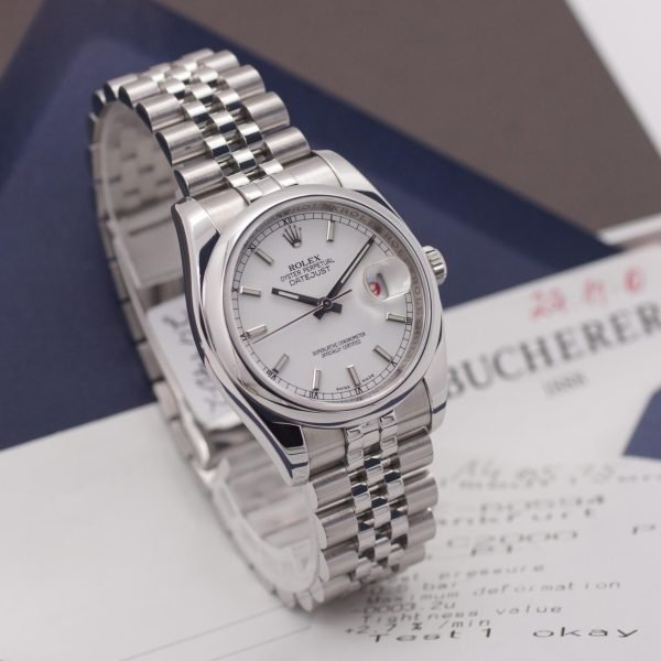 2414D. Rolex Datejust 36 116200 Erstkaufrechnung 2010 LC 100 (2)