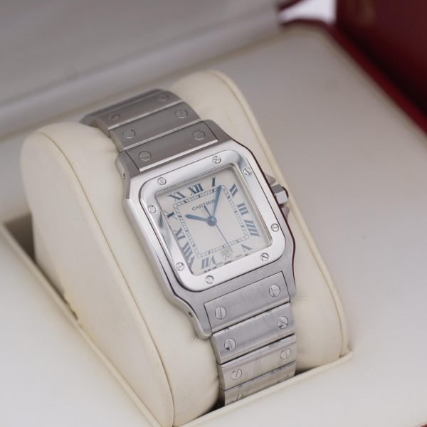 2597D 2 Cartier Santos Stahl Quarz 01564 Full Set 2010 LC 170 (2)