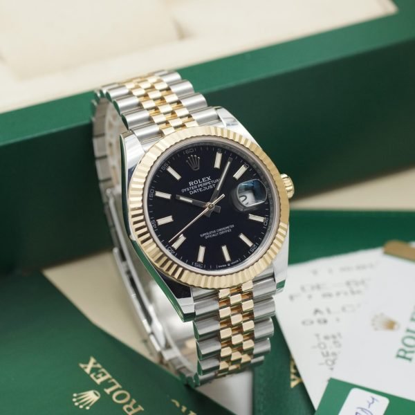 3205D-4. Rolex Datejust 41 S&G 126333 2019 Box & Papiere 062019 LC FR schwarz Jubilee (1)